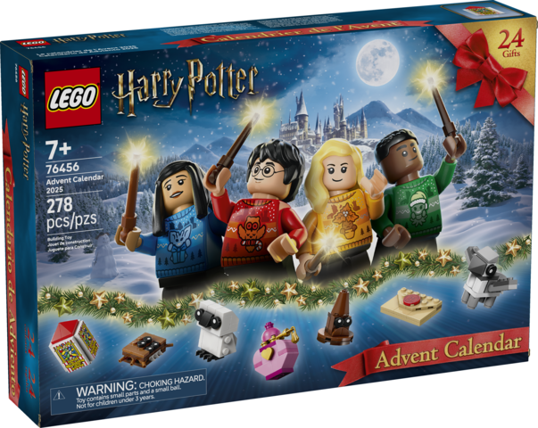 LEGO Harry Potter Advent Calendar 2025 set 76456 — 278 pieces, 8 Hogwarts Christmas jumper minifigures